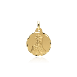 Escapulario Oro 18k 16mm "Virgen de las Angustias y Jesús"