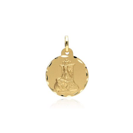 Escapulario Oro 18k 16mm "Virgen de las Angustias y Jesús"