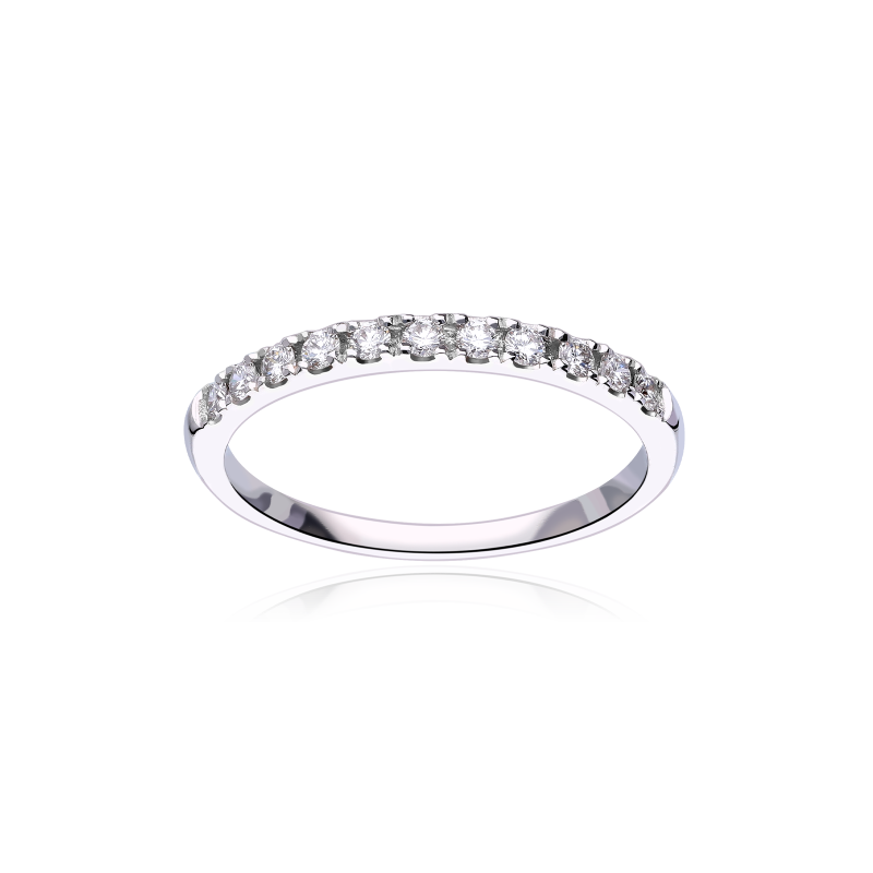 ANILLO "LECCO" ORO BLANCO Y DIAMANTES 0.30 CTS