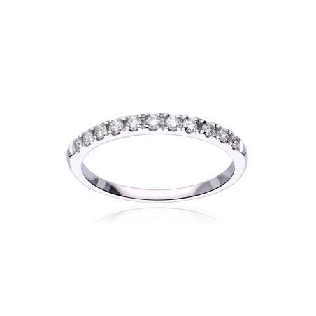 ANILLO "LECCO" ORO BLANCO Y DIAMANTES 0.30 CTS