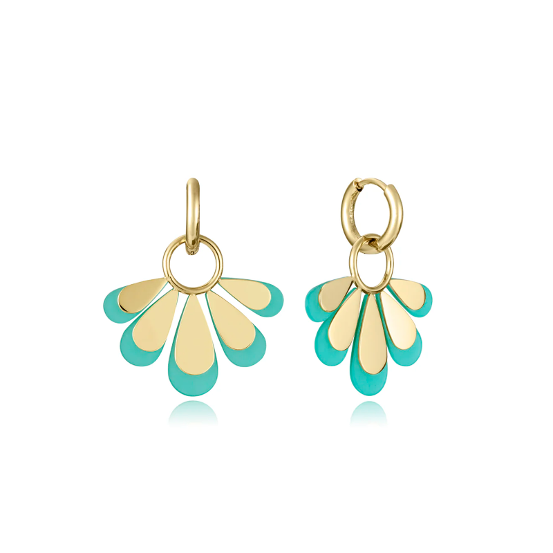 Orecchini A Fiore Viceroy Placcati Oro – Modello 14149E01016, Acciaio E Acrilico Verde