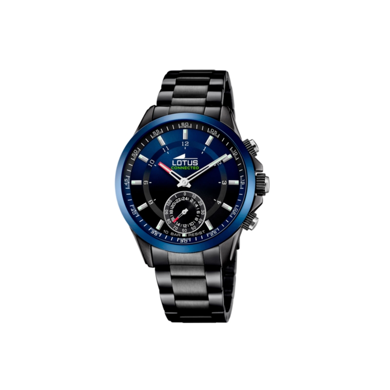Reloj Lotus acero negro esfera azul hombre 18965/1