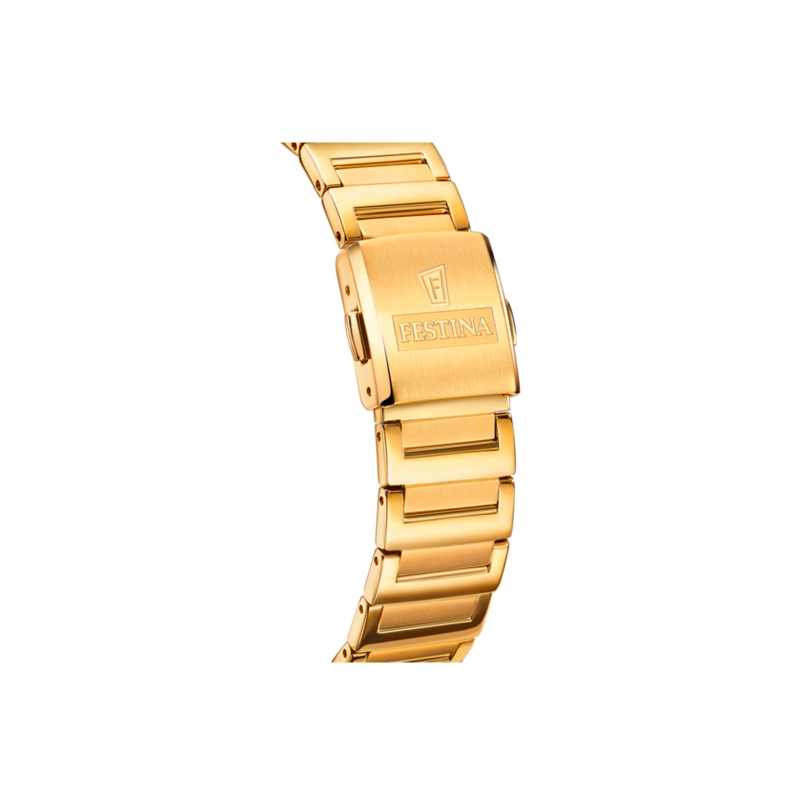 Montre Festina Femme F20680/2 - Boîtier Acier Doré - Bracelet Acier - Étanche 5ATM - Cadran Beige