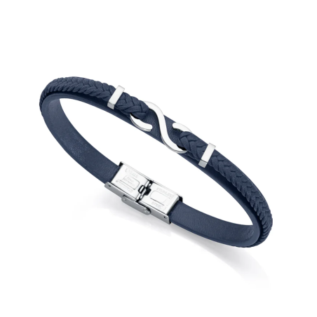 Pulsera Viceroy cuero trenzada azul 14012P01013