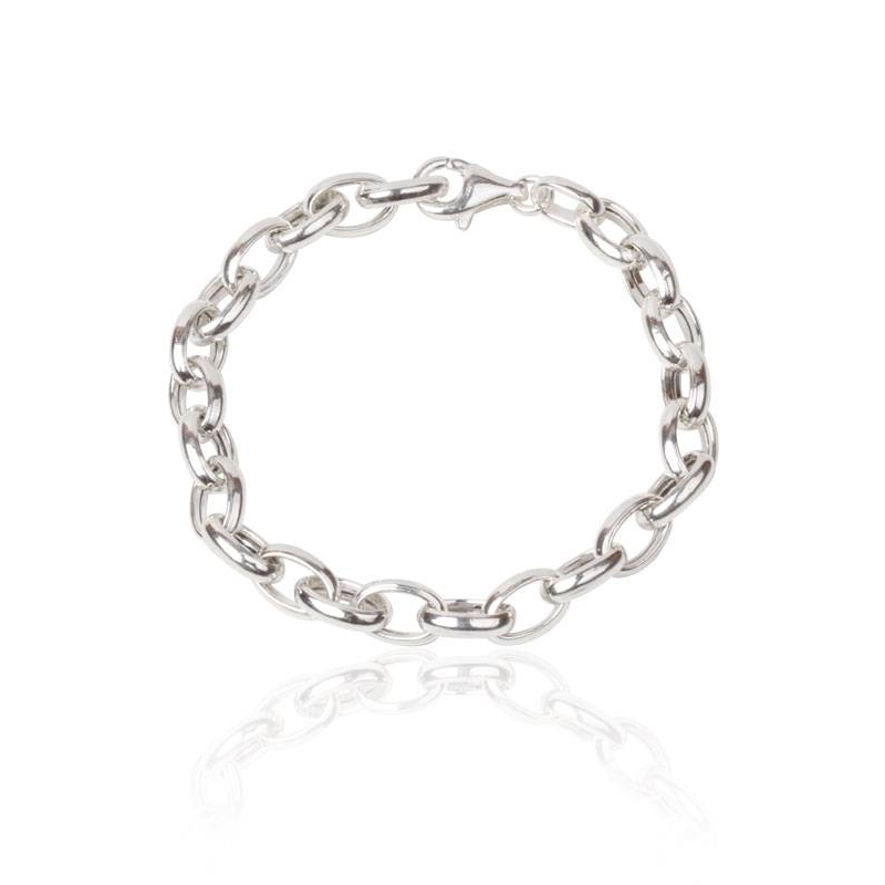 Pulsera plata de Ley Eslabón oval