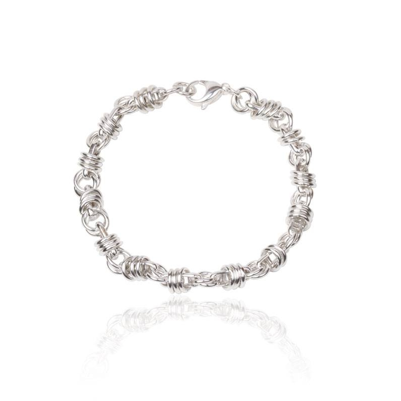 Pulsera plata de Primera Ley eslabón circular