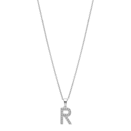 Collar Lotus Silver Trendy Letra "R" LP1958-1/R