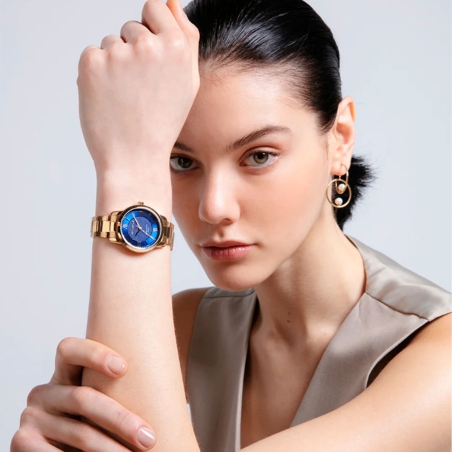 Reloj Viceroy mujer brazalete acero dorado IP esfera azul 41138-33