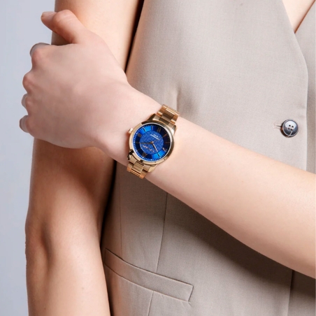 Reloj Viceroy mujer brazalete acero dorado IP esfera azul 41138-33