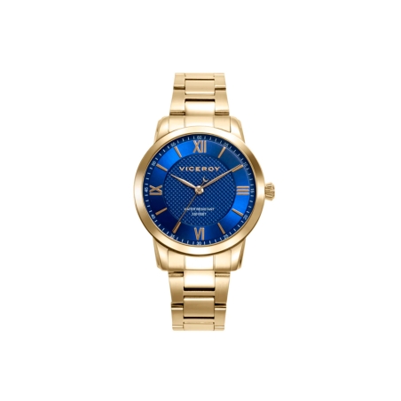 Reloj Viceroy mujer brazalete acero dorado IP esfera azul 41138-33