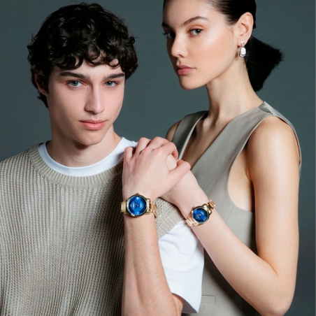 Reloj Viceroy mujer brazalete acero dorado IP esfera azul 41138-33