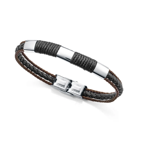 Pulsera Viceroy piel negra y marrón 14118P01010