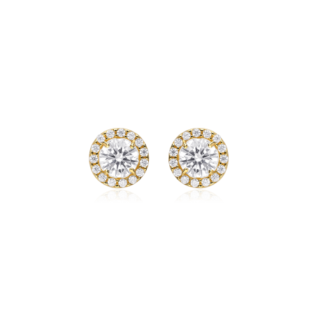 Pendientes Oro 18k y circonitas "Plánete"