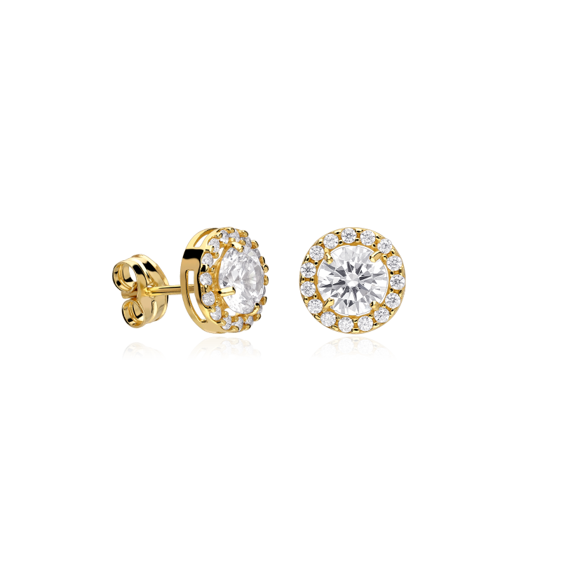Pendientes Oro 18k y circonitas "Plánete"