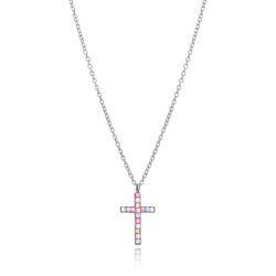Collar Viceroy Plata Cruz rosa 5129C000-59