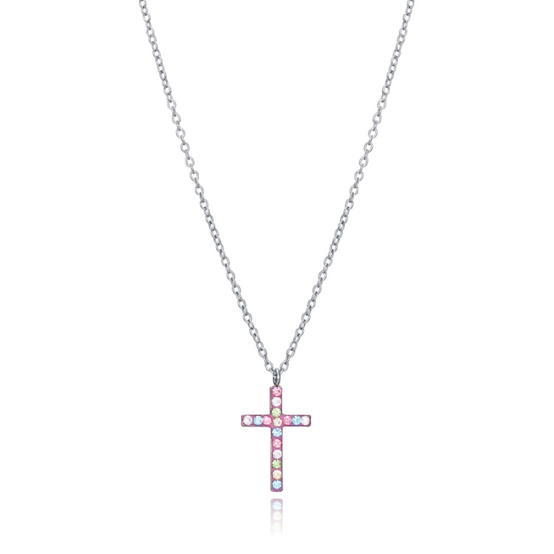 Collar Viceroy Plata Cruz rosa 5129C000-59