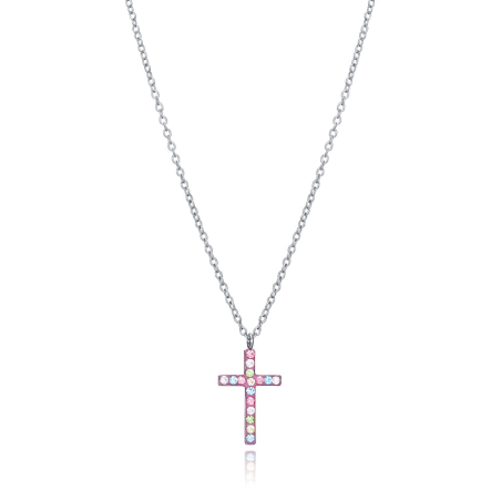 Collar Viceroy Plata Cruz rosa 5129C000-59