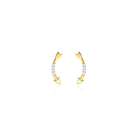 Pendientes Oro 18k y circonitas "Arrow"
