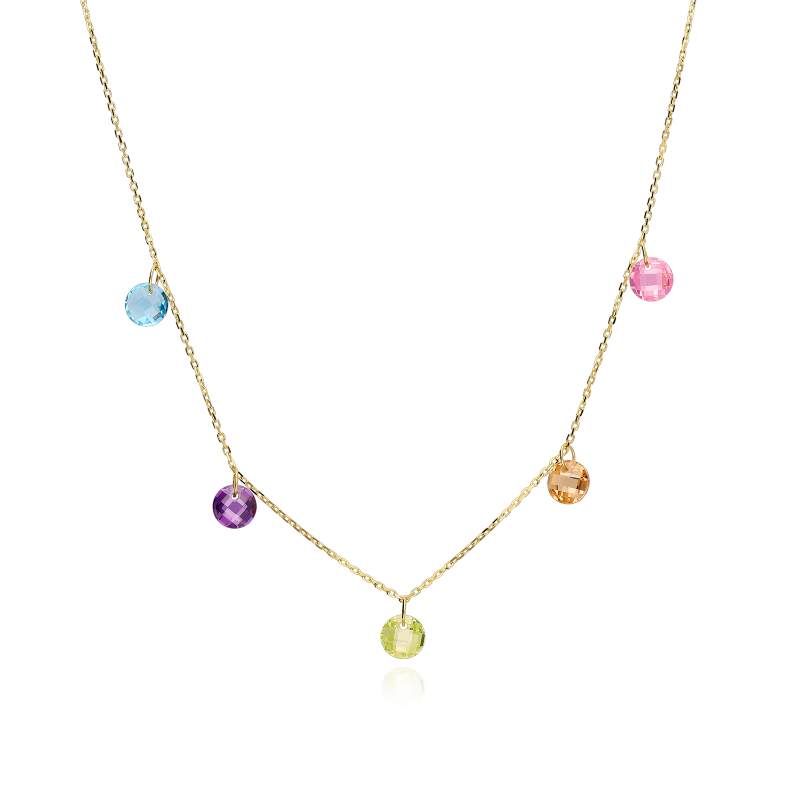Gargantilla "Lula Gold" en Oro 18k y circonitas de color