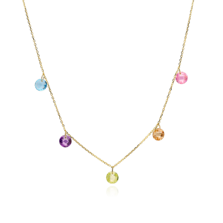 Gargantilla "Lula Gold" en Oro 18k y circonitas de color
