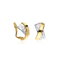 Pendientes Oro Bicolor 18k y circonitas "Targuist"