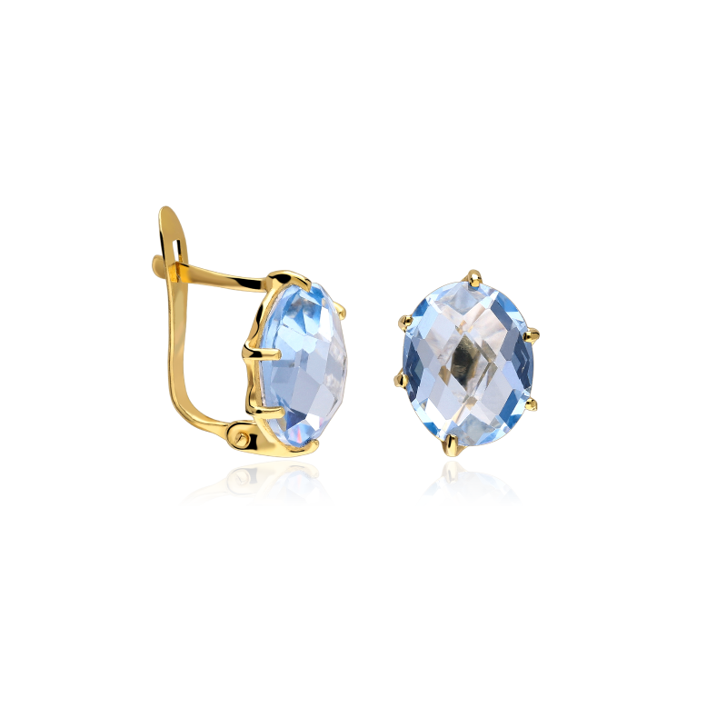 Pendientes Oro 18k y Topacios Azules "Renatta"