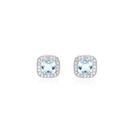 Pendientes Oro 18k diamantes y topacios "La Bohéme"
