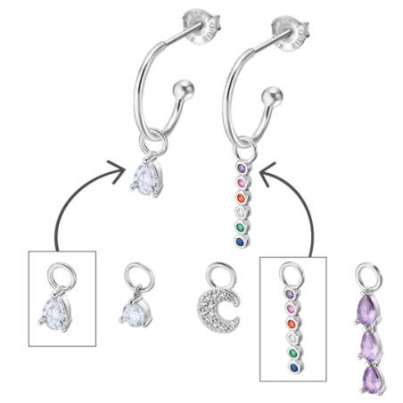 Conjunto Pendientes Lotus Silver Aros LP3570-6/1