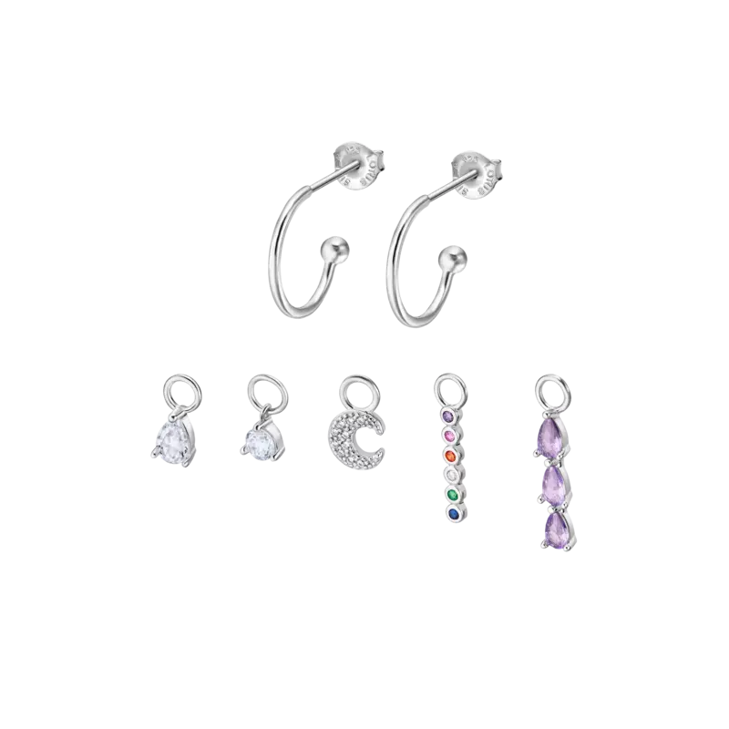 Conjunto Pendientes Lotus Silver Aros LP3570-6/1