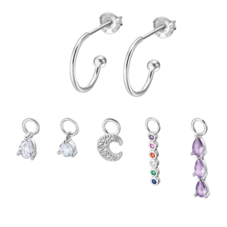 Conjunto Pendientes Lotus Silver Aros LP3570-6/1