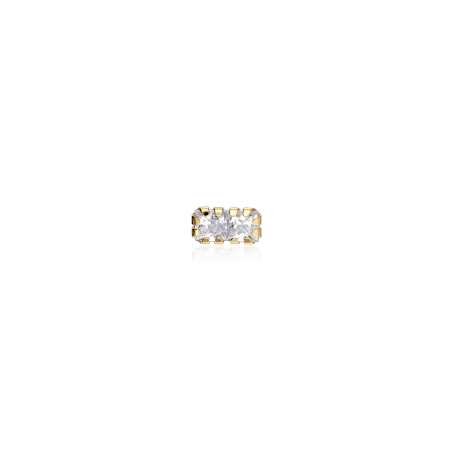 Pendiente piercing Oro 18k y circonitas "Dado"