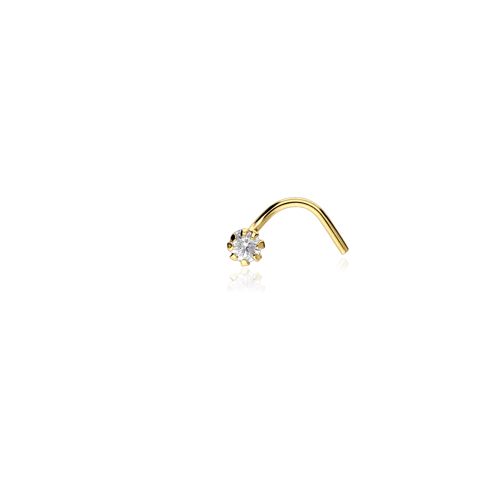 Piercing Nariz Oro Amarillo 18 Kilates (2.5 Mm) Con Circonita – 100% Hipoalergénico, Joya Minimalista