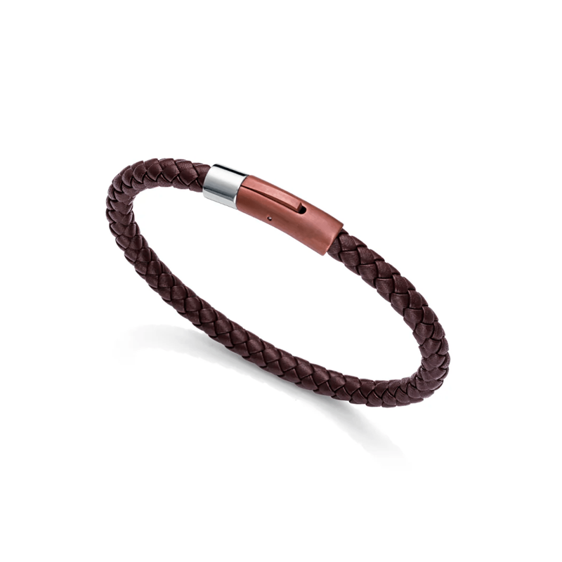 Pulsera Viceroy Acero y piel marrón 75347P01011