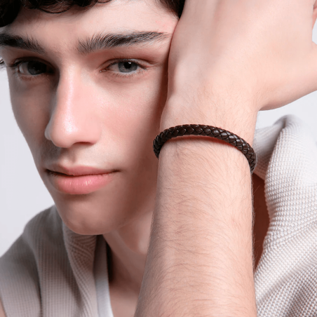 Pulsera Viceroy Acero y piel marrón 75347P01011