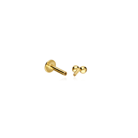 Pendiente piercing Oro 18k y circonitas "Bali"