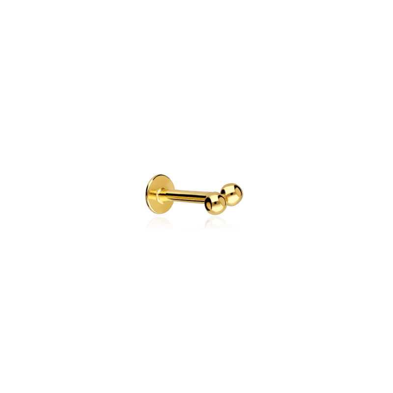 Pendiente piercing Oro 18k y circonitas "Bali"