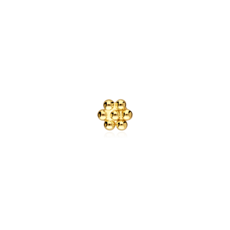 Pendiente piercing Oro 18k y circonitas "Flor"