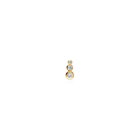 Pendiente piercing Oro 18k y circonitas "Trip"