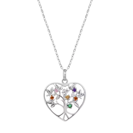 Collar Lotus Silver Corazón Tree of Life LP3199-1/1