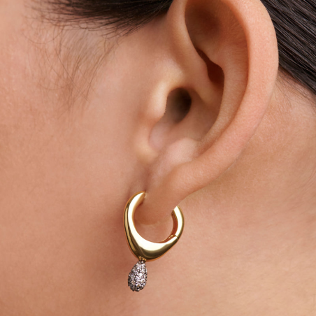 Pendientes PdPaola Aros Pavé Lava PG01-230-U