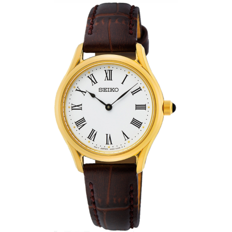 Reloj Seiko mujer acero dorado correa piel SWR072P1