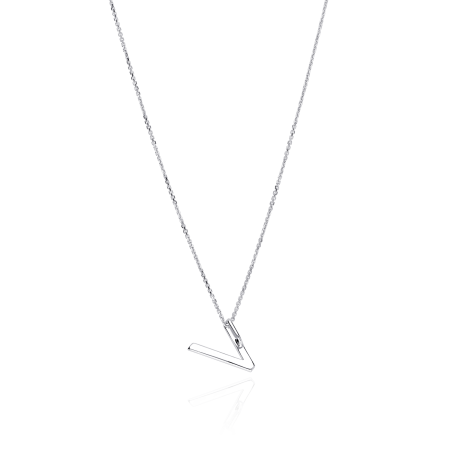 Gargantilla V Oro 18k y diamantes 0.10cts "Duquesa"