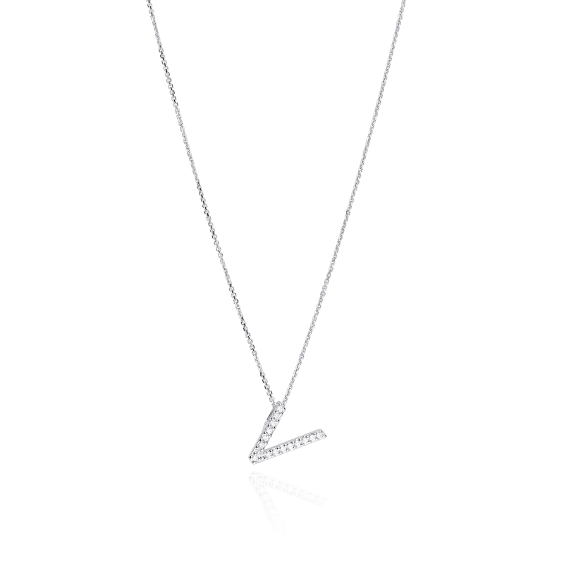 Gargantilla V Oro 18k y diamantes 0.10cts "Duquesa"