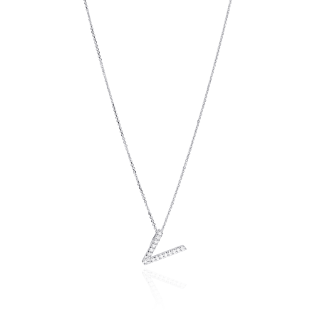 Gargantilla V Oro 18k y diamantes 0.10cts "Duquesa"