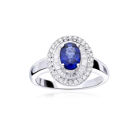 Anillo "Genova" Zafiro y Diamantes
