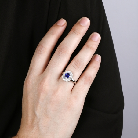 Anillo "Genova" Zafiro y Diamantes
