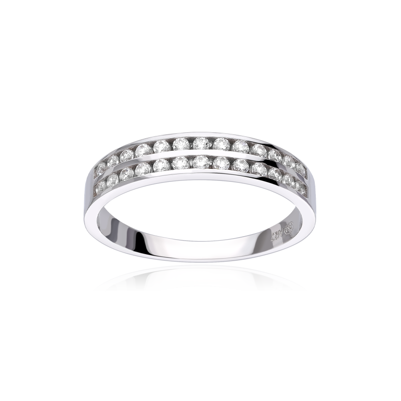 ANILLO "LEIRE" ORO BLANCO 18K Y CIRCONITAS