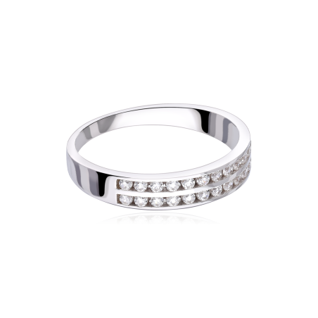 ANILLO "LEIRE" ORO BLANCO 18K Y CIRCONITAS