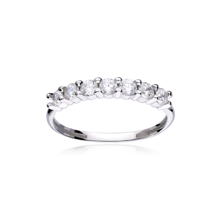 Anillo "Aroda" Oro Blanco 18k y Circonitas