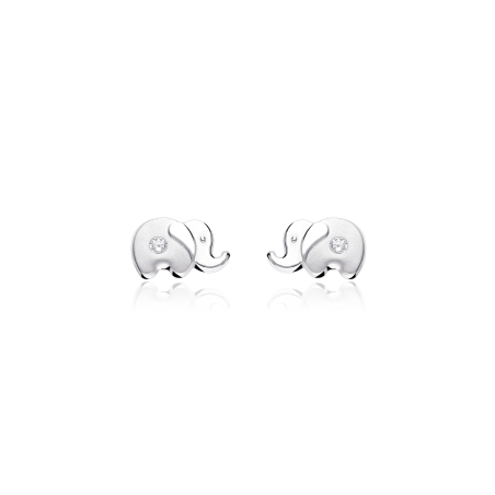 Pendientes Plata y circonitas "Elefante"